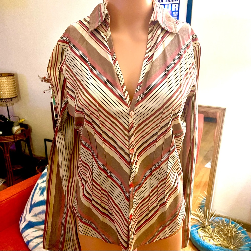 Diesel Vintage 90s Chevron Embroidered Top
